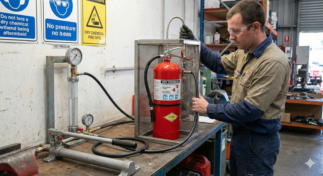 Cilindros presurizados en laboratorio